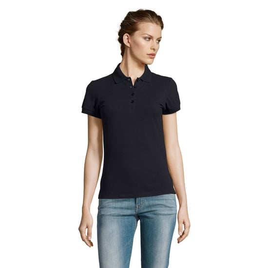 SOLS Womens/Ladies People Pique Short Sleeve Cotton Polo Shirt (Navy)