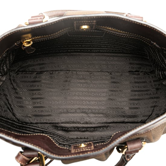 Vintage Prada Canapa Logo Satchel Brown - Image 4