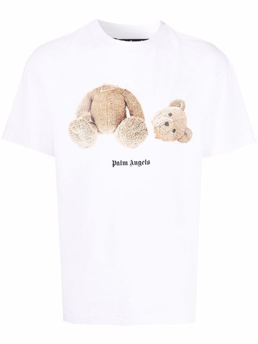 Palm Angels Teddy Bear logo-print T-shirt White
