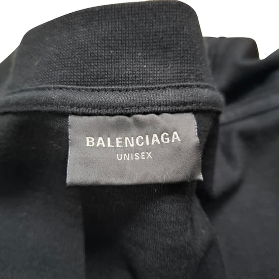 Balenciaga Logotryckt Mock Neck T-shirt i Svart Bomull - Image 5