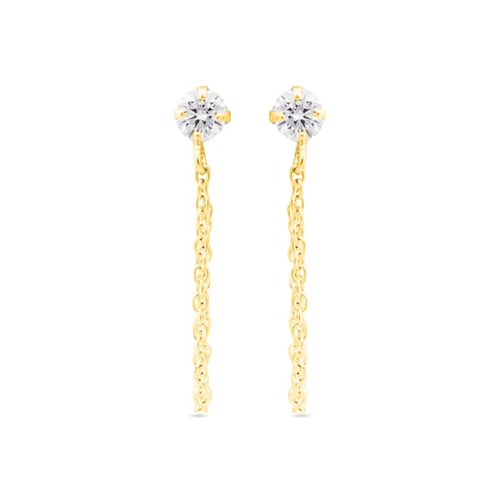 Luxenter Essential earrings in 925 sterling silver and brilliant-cut zirconia with 18k yellow gold finish
