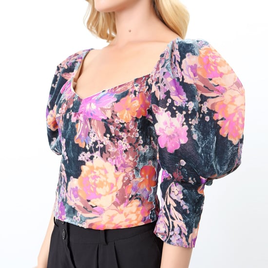 Topstijl 80's met bloemenprint en gezwollen mouwen - Image 4
