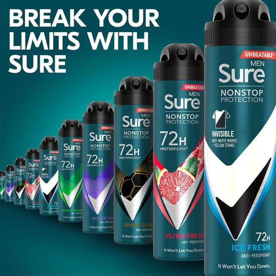 Sure Men Nonstop Protection Invisible Anti-Pespirant Deo Ice Fresh 150ml, 3 Pack