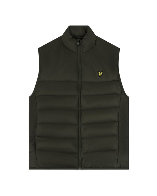 Lyle & Scott Vadderad Gilet i Olivgrön - Image 5