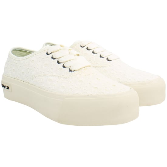 Seavees Legend Platform Borduur Dames Witte Schoenen - Image 2