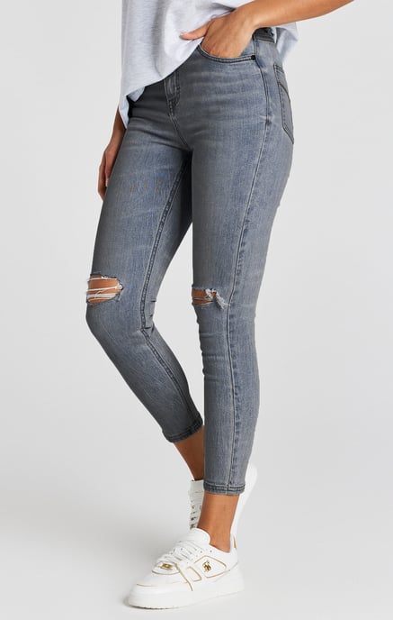 Women's SikSilk Distressed Jeans in Blue