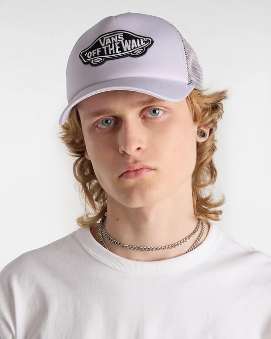 VANS Classic Patch Curved Bill Trucker Hat in Cosmic Sky - Image 4