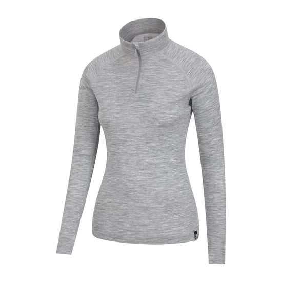 Mountain Warehouse Womens/Ladies Merino Wool Zip Neck Thermal Top (Grey)