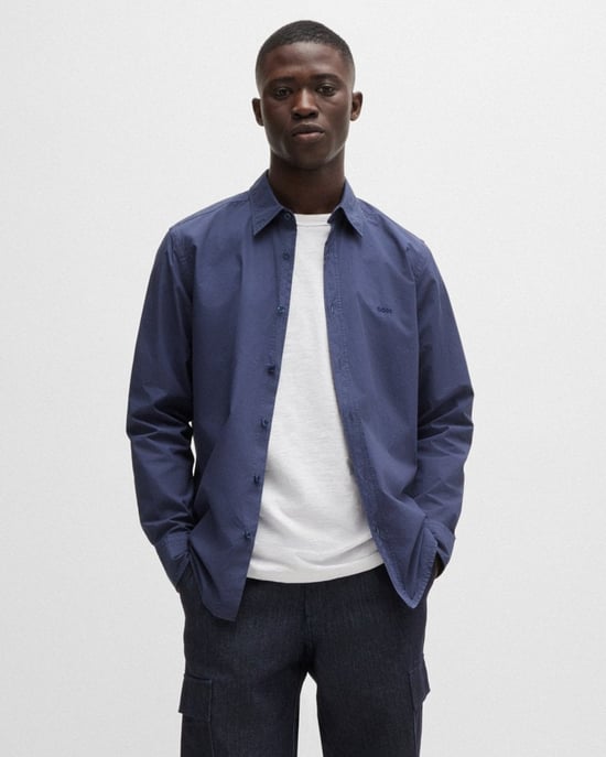 BOSS Orange Relegant 6 Mens Regular-Fit Shirt in Cotton Poplin with Kent Collar - Image 1