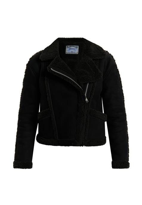 Dreimaster Leren bikerjack Dames zwart - Image 1
