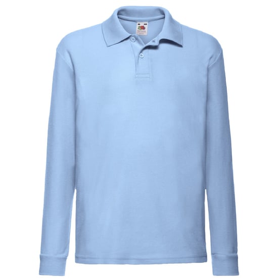 Fruit Of The Loom Kinder Polo Lange Mouwen 65/35 Piqué / Kinderpolo (Hemel Blauw) - Image 1