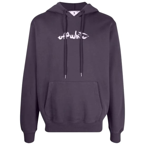 Off-White Paint Arrow Logo Slim Fit Aubergine Purple Hoodie
