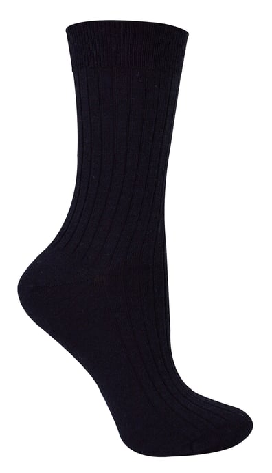 Womens Merino Wool Socks | Steven | Thick Outdoor Boot Socks for Ladies - Black - Image 1