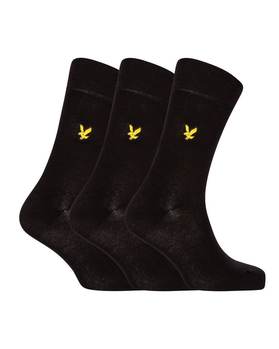 Lyle & Scott 3 Pack Socks in Black - Image 1