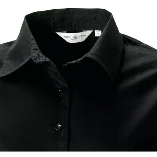 Russell Collectie Dames/Dames Lange Mouw Easy Care Oxford Shirt (Zwart) - Image 3