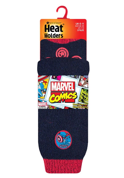 Heat Holders - Termiska toffelstrumpor med film- och TV-tema för herrar - Captain America - Image 2