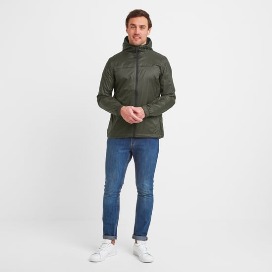Craven Mens Waterproof Packaway Jacket Dark Khaki