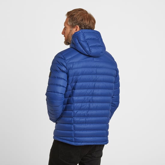 Drax Mens Hooded Down Jacket Royal Blue