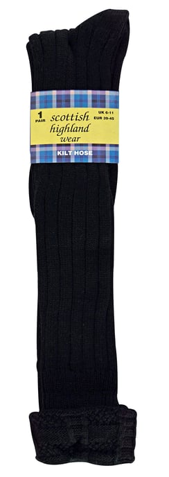 Kilt-strumpor i ull för herrar | varma knästrumpor | andningsbara långa strumpor för utomhusbruk för herrar - Svart - Image 2