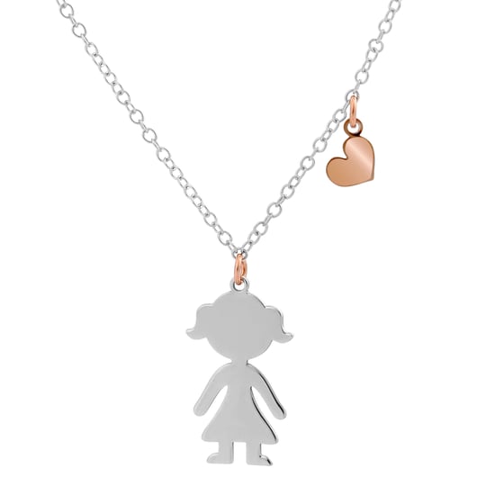 Orphelia 'Lyra' Women's 925 Sterling Silver Set: Chain + Bracelet + Earrings - Silver/Rose SET-7390 - Image 2