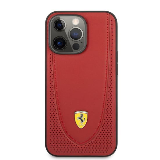 Ferrari iPhone 13 Genuine Leather Hard Phone Case