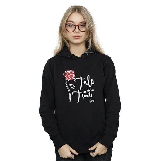 Disney Womens/Ladies Tale As Old As Time Rose Hoodie (Black)