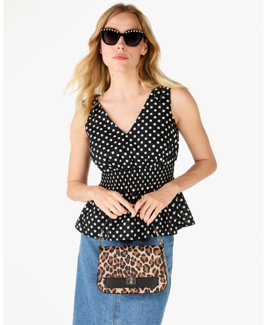 Phoebe Spotted Leopard Printed Small Flap Crossbody