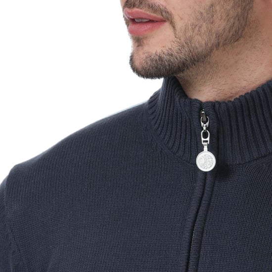 Men's Pretty Green Tilby Knit Track Top in Navy