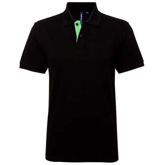 Asquith & Fox Heren Klassieke Pasvorm Contrast Poloshirt (Zwart/Kalk) - Image 1