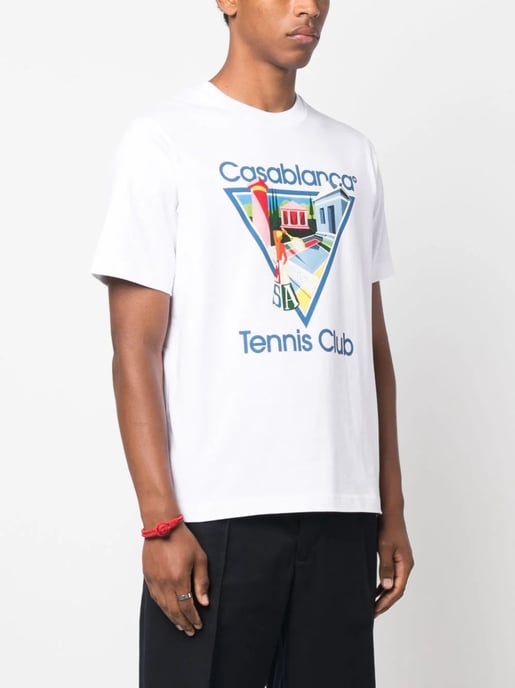 Casablanca La Joueuse Tennis Club T-Shirt in White - Image 5