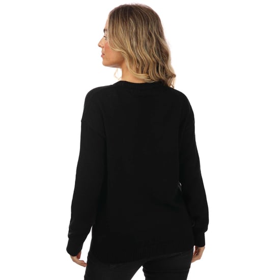 Women's Brave Soul Pig Christmas Jumper in Black