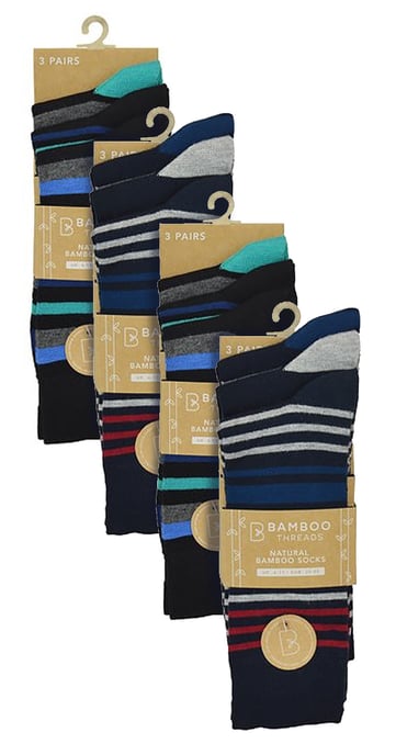 12 par multipack bambustrumpor för herrar | nyhet flerfärgad vadderad rolig design Crew Socks - Assorted - Image 2