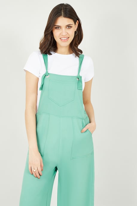 Yumi Mint Green Pocket Dungarees