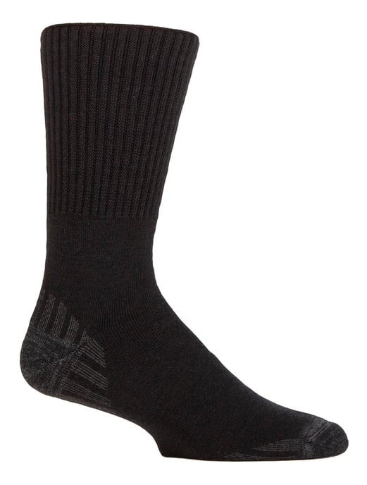 Diabetic Walking Socks for Men | IOMI FOOTNURSE | Cushioned Extra Wide Seamless Socks - Black - Image 1