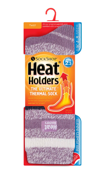 Heat Holders - Mönstrade varma termiska vinterstrumpor för damer 4-8 UK - Image 2