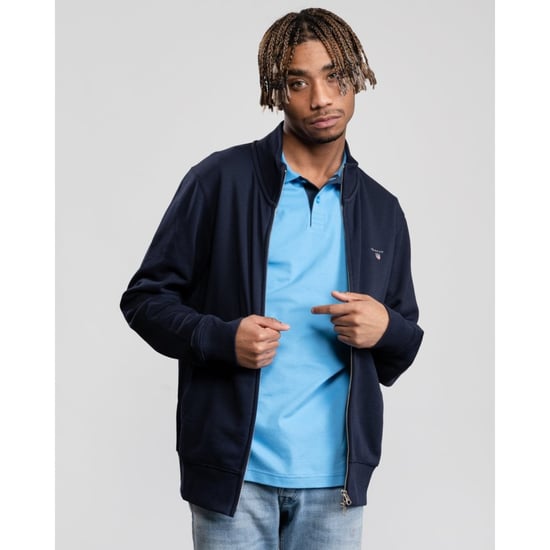 Men's Gant Original Full-Zip Cardigan in Navy - Image 2