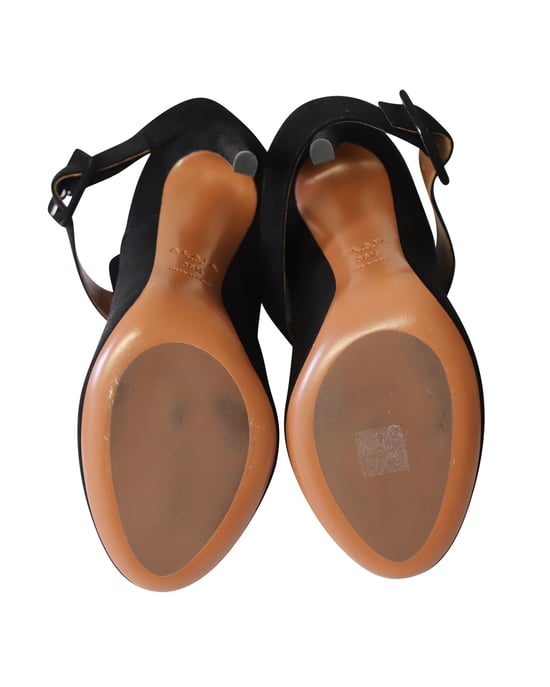 Alaia Cross Strap Pumps in Black Suede - Image 5