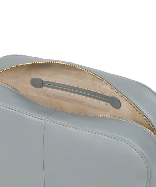 'Brompton' Cashmere Blue Leather Make-Up Bag