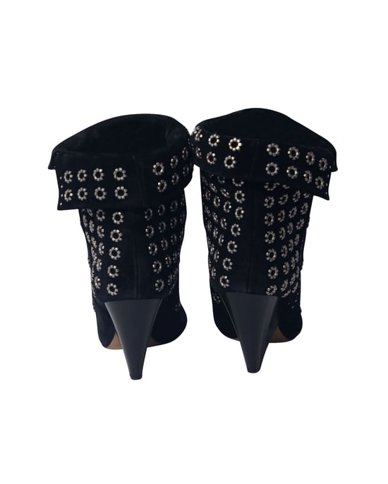 Isabel Marant Lakky 90 Eyelet Boots in Black Suede - Image 4