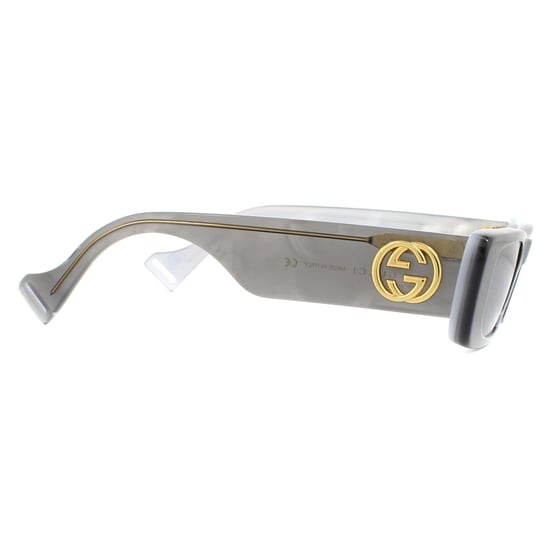 Gucci Rectangle Womens Grey Silver Sunglasses