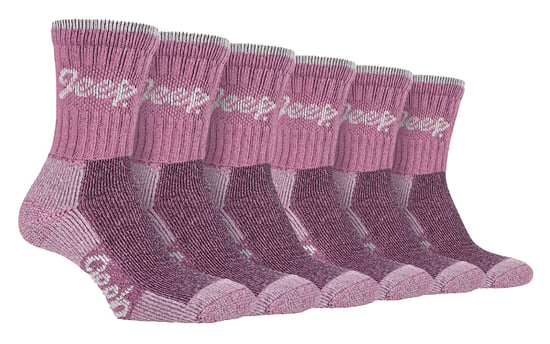 JEEP 6 paar katoenen ademende wandelsokken voor dames - Rose / Cream - Image 1