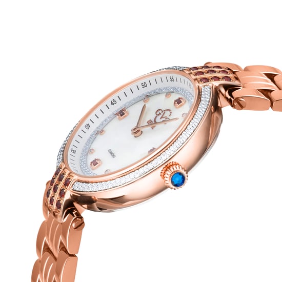 GV2 Women's Matera 12804B Swiss Quartz Dimaond White MOP Dial Watch