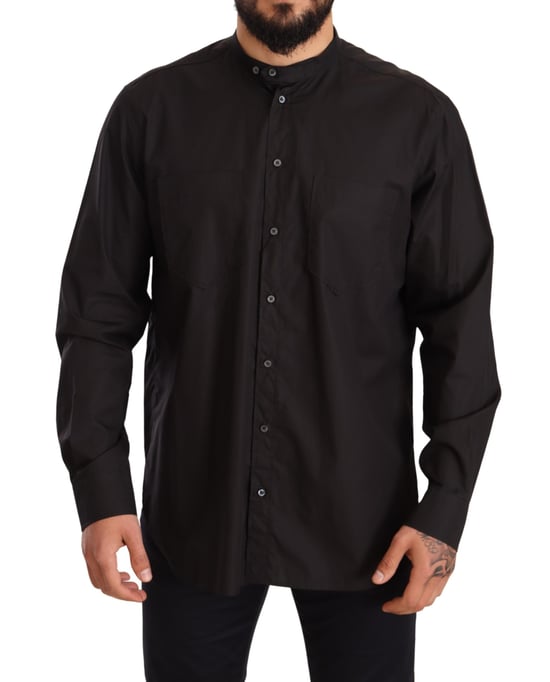 Dolce & Gabbana Men's Black 100% Cotton Formal Dress Shirt