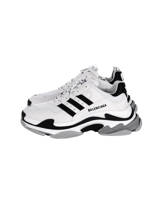 Balenciaga x Adidas Triple S Sneakers in White Polyurethane