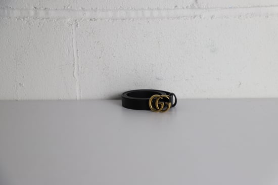 Gucci GG Marmont Buckle Belt 75 in Black Leather - Image 5