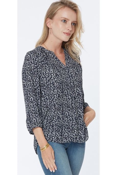 Pintuck Blouse Animal Print