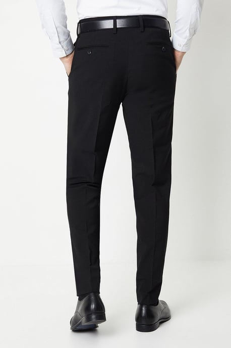 Skinny Fit Black Essential Suit Trousers - Image 3
