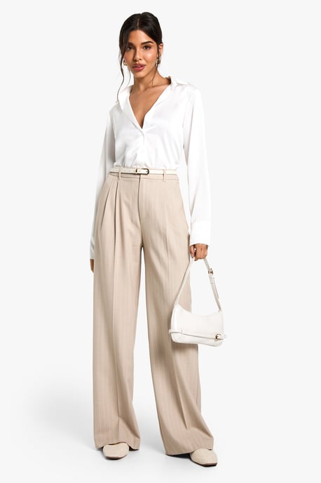 Satin V-neck Button Up Shirt - Image 3