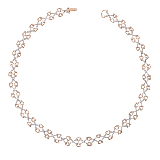 Orphelia Dames 925 Sterling Zilveren Ketting - Zilver/Roos ZK-7212 - Image 1