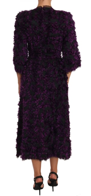 Dolce & Gabbana Lila Fransen Midi Klänning - Image 3